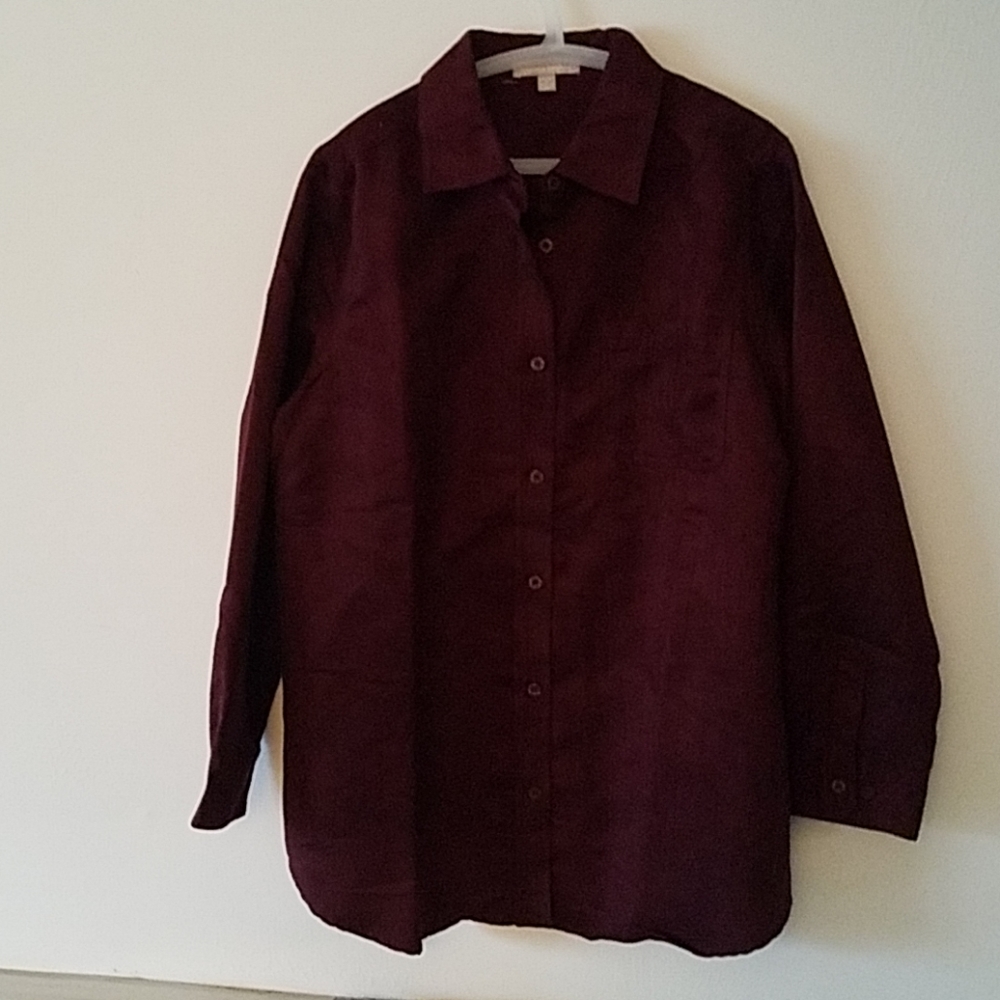 Microfiber suede button down tunic